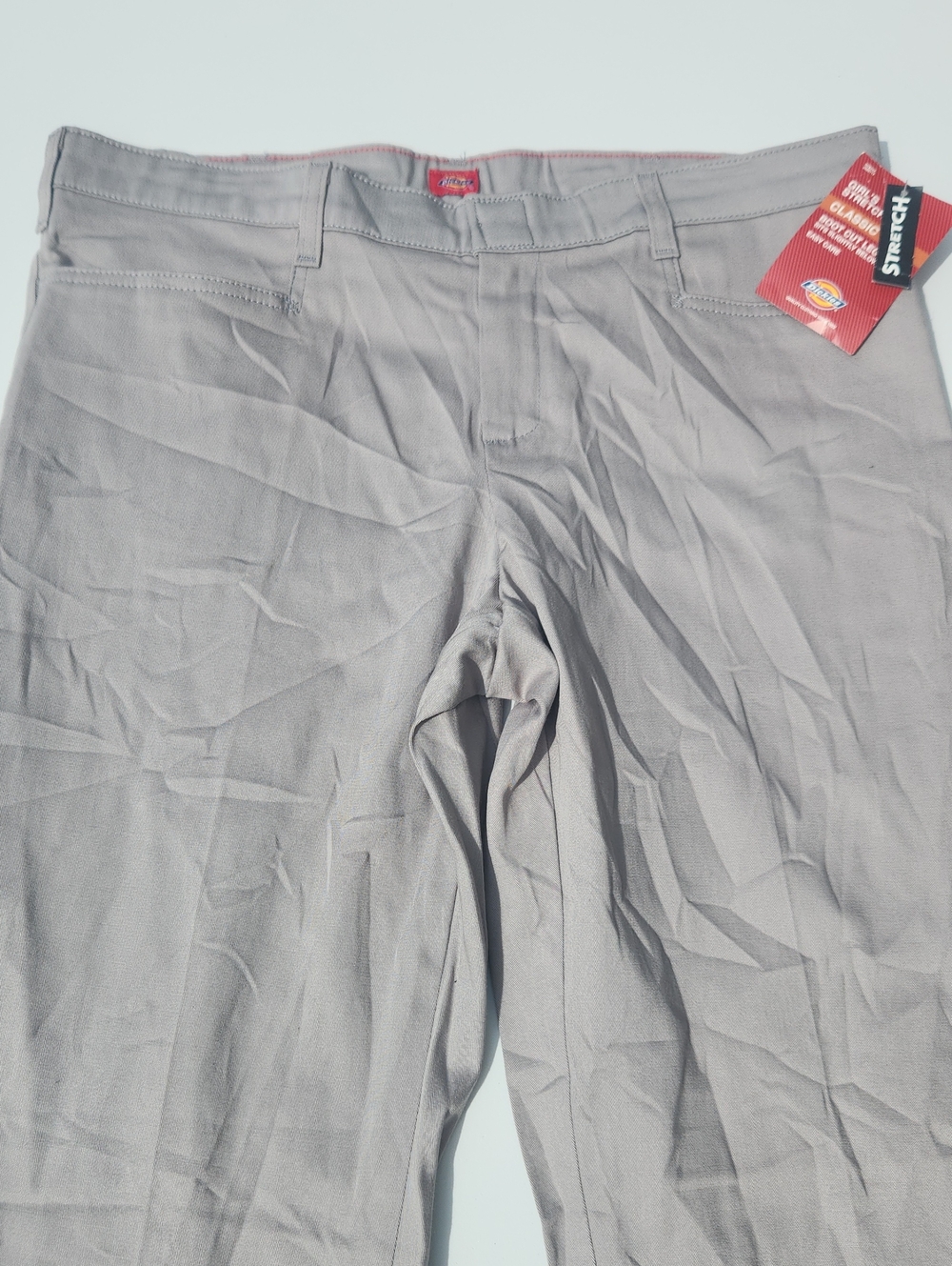 Dickies WOMENS Light Gray Flat Front Work PANTS
